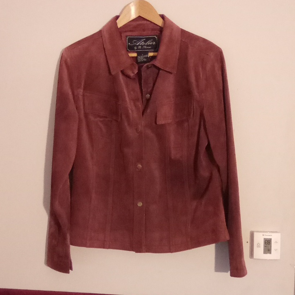 Atelier by B. Thomas suede pale purple jacket blazer women large